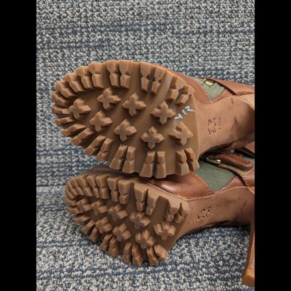 Tory Burch Oren Peep Toe Ankle Booties Olive Brown Women 7.5 - Picture 9 of 14